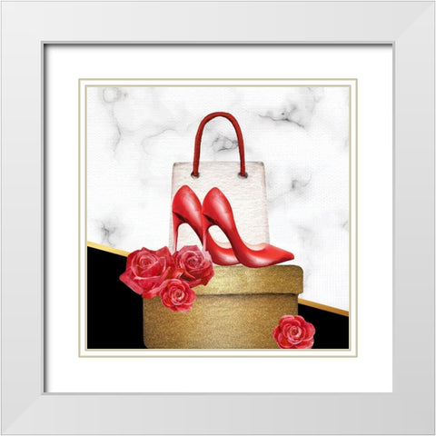 Shopping 1 White Modern Wood Framed Art Print with Double Matting by Allen, Kimberly