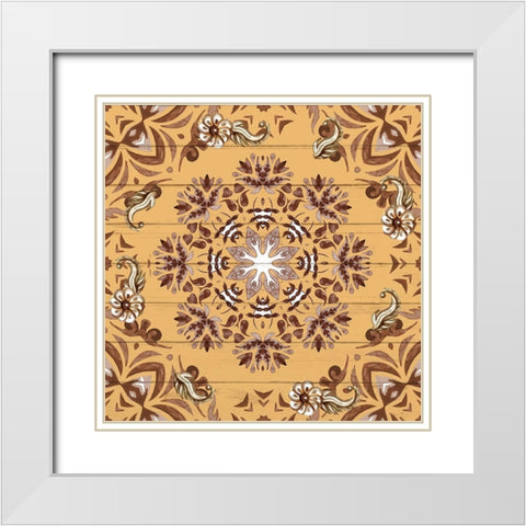 Browns Tiles 1 White Modern Wood Framed Art Print with Double Matting by Allen, Kimberly