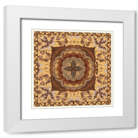Brown Tiles 2 White Modern Wood Framed Art Print with Double Matting by Allen, Kimberly