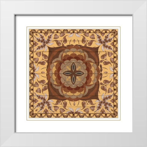 Brown Tiles 2 White Modern Wood Framed Art Print with Double Matting by Allen, Kimberly