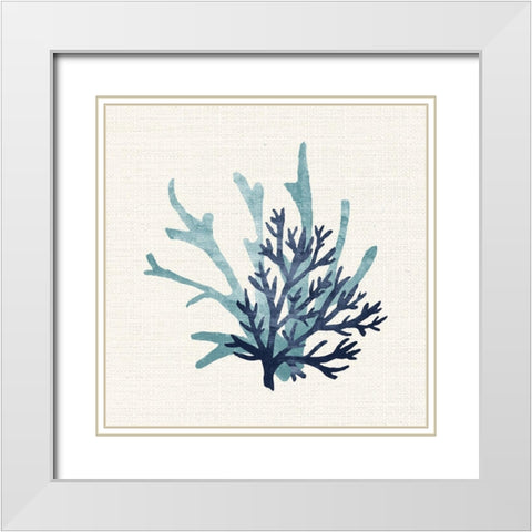 Coral Shades 1 White Modern Wood Framed Art Print with Double Matting by Allen, Kimberly