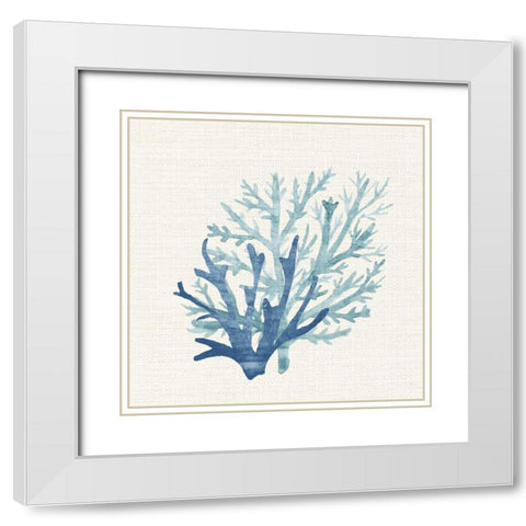 Coral Shades 2 White Modern Wood Framed Art Print with Double Matting by Allen, Kimberly
