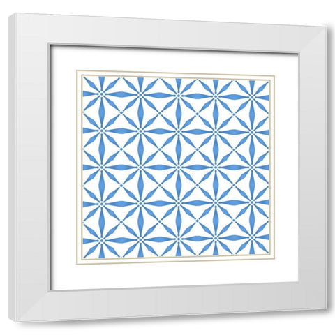Greek Tile 1 White Modern Wood Framed Art Print with Double Matting by Allen, Kimberly