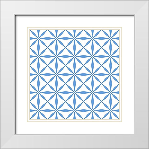 Greek Tile 1 White Modern Wood Framed Art Print with Double Matting by Allen, Kimberly