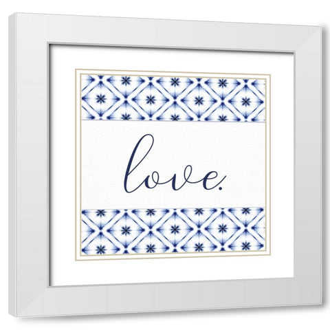 Love Square White Modern Wood Framed Art Print with Double Matting by Allen, Kimberly
