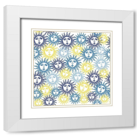 Sun Pattern White Modern Wood Framed Art Print with Double Matting by Allen, Kimberly