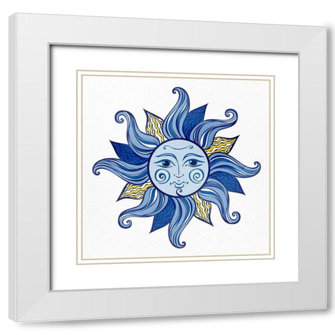SunFace White Modern Wood Framed Art Print with Double Matting by Allen, Kimberly