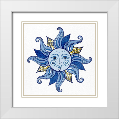 SunFace White Modern Wood Framed Art Print with Double Matting by Allen, Kimberly