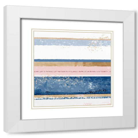 Abstract Stripes 1 White Modern Wood Framed Art Print with Double Matting by Allen, Kimberly