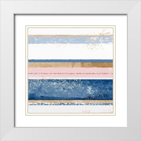 Abstract Stripes 1 White Modern Wood Framed Art Print with Double Matting by Allen, Kimberly