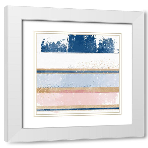 Abstract Stripes 2 White Modern Wood Framed Art Print with Double Matting by Allen, Kimberly