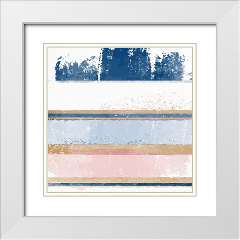 Abstract Stripes 2 White Modern Wood Framed Art Print with Double Matting by Allen, Kimberly