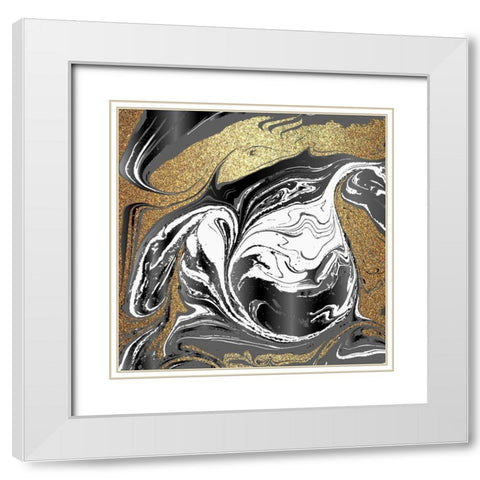 Agate Beauty 1 White Modern Wood Framed Art Print with Double Matting by Allen, Kimberly