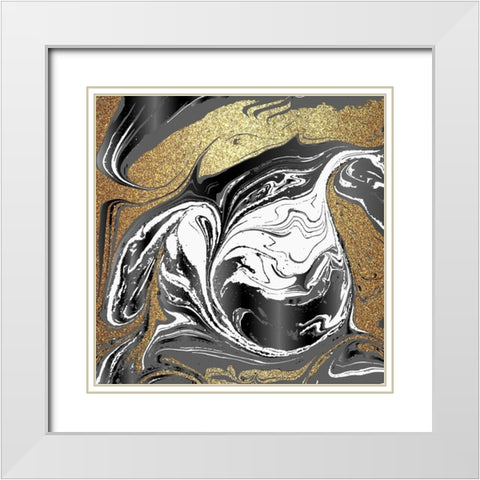 Agate Beauty 1 White Modern Wood Framed Art Print with Double Matting by Allen, Kimberly
