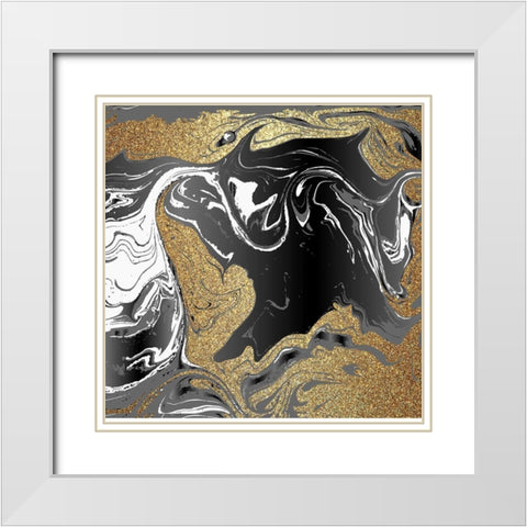 Agate Beauty 3 White Modern Wood Framed Art Print with Double Matting by Allen, Kimberly