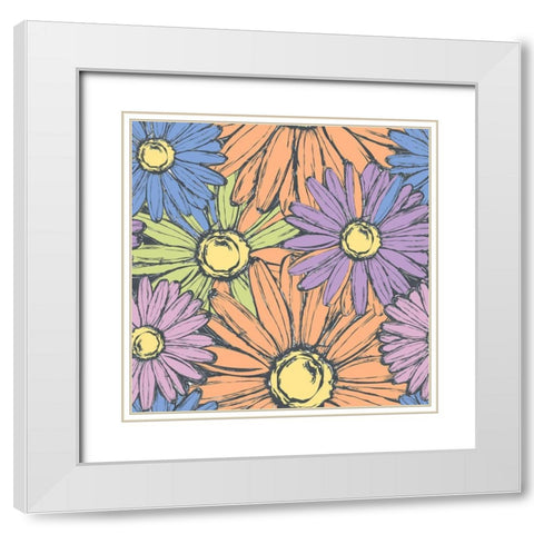 Daisy Power White Modern Wood Framed Art Print with Double Matting by Allen, Kimberly