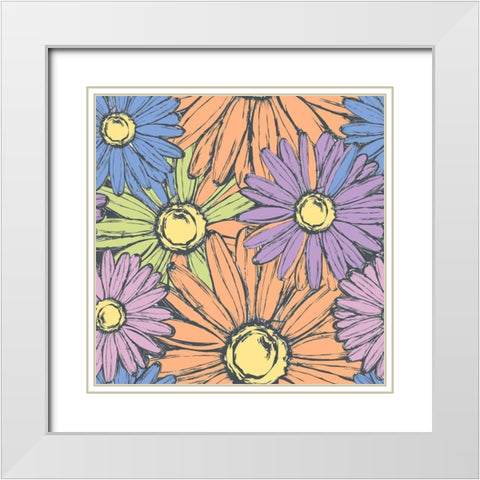 Daisy Power White Modern Wood Framed Art Print with Double Matting by Allen, Kimberly