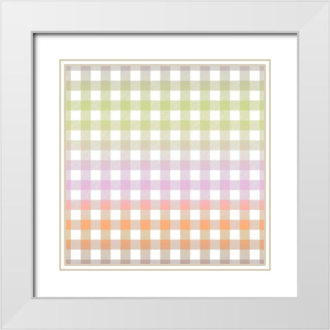 Gradient Checks White Modern Wood Framed Art Print with Double Matting by Allen, Kimberly