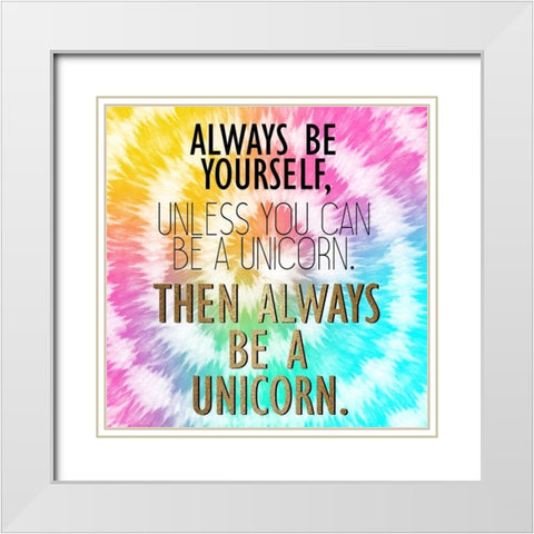 Tie Dye Unicorn 2 White Modern Wood Framed Art Print with Double Matting by Allen, Kimberly