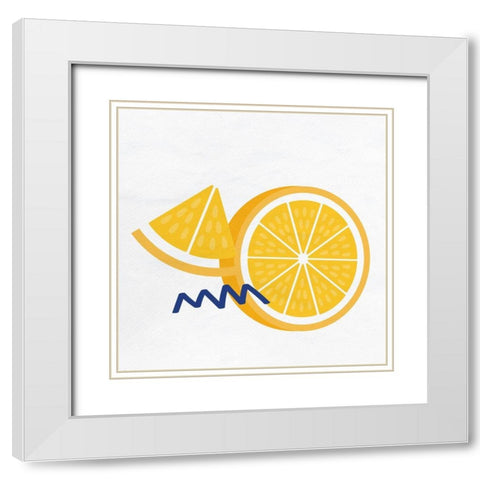 Orange Slice 2 White Modern Wood Framed Art Print with Double Matting by Allen, Kimberly