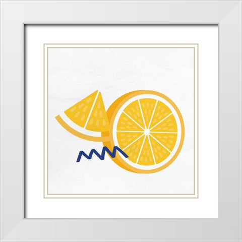 Orange Slice 2 White Modern Wood Framed Art Print with Double Matting by Allen, Kimberly