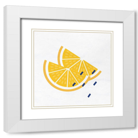 Orange Slice 3 White Modern Wood Framed Art Print with Double Matting by Allen, Kimberly