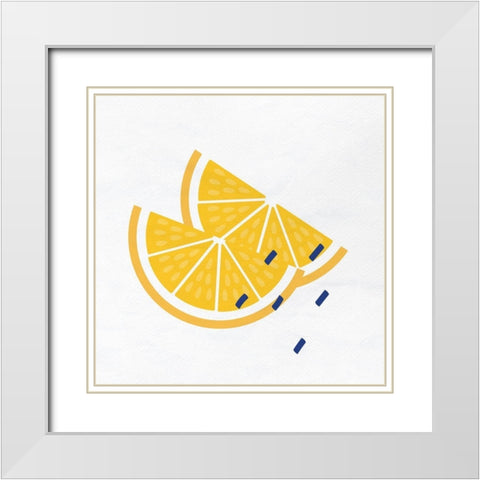 Orange Slice 3 White Modern Wood Framed Art Print with Double Matting by Allen, Kimberly