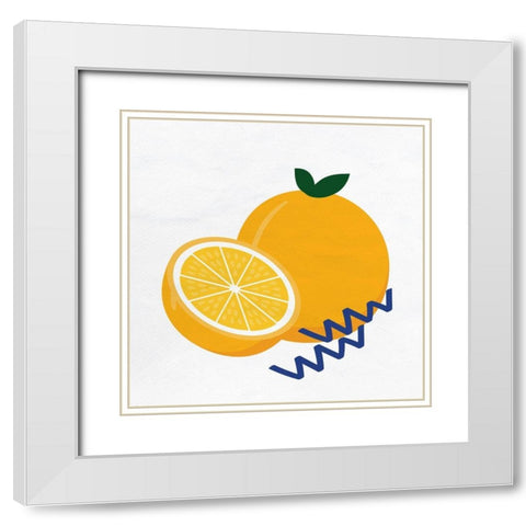 Orange Slice 4 White Modern Wood Framed Art Print with Double Matting by Allen, Kimberly