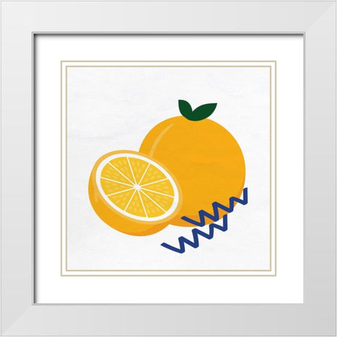 Orange Slice 4 White Modern Wood Framed Art Print with Double Matting by Allen, Kimberly