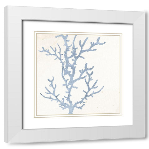 Coral Days 1 White Modern Wood Framed Art Print with Double Matting by Allen, Kimberly