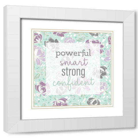 Lilac Florals Pattern Words White Modern Wood Framed Art Print with Double Matting by Allen, Kimberly