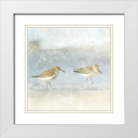 Sandpiper Beach White Modern Wood Framed Art Print with Double Matting by Allen, Kimberly