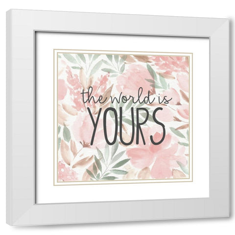 The World is Yours White Modern Wood Framed Art Print with Double Matting by Allen, Kimberly