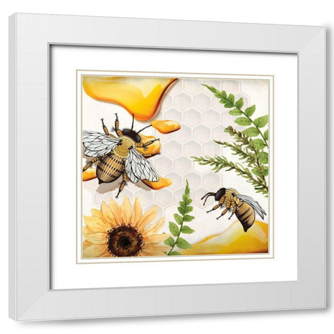 Bee Keeper 2 White Modern Wood Framed Art Print with Double Matting by Allen, Kimberly