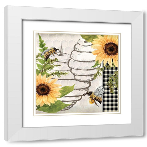 Bee Keeper 3 White Modern Wood Framed Art Print with Double Matting by Allen, Kimberly