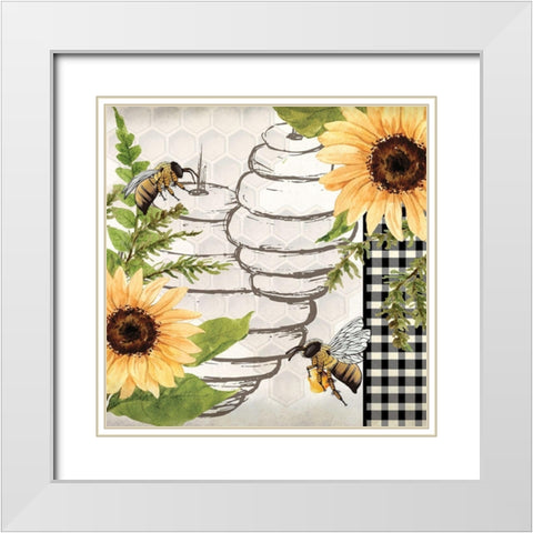 Bee Keeper 3 White Modern Wood Framed Art Print with Double Matting by Allen, Kimberly