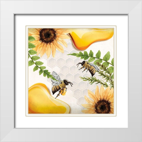 Bee Keeper 4 White Modern Wood Framed Art Print with Double Matting by Allen, Kimberly