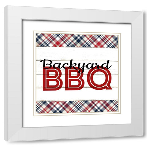 Backyard BBQ White Modern Wood Framed Art Print with Double Matting by Allen, Kimberly