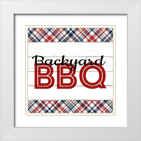 Backyard BBQ White Modern Wood Framed Art Print with Double Matting by Allen, Kimberly