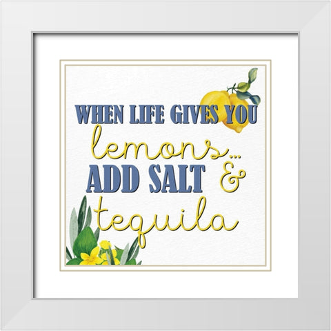 Lemon Tile 7 White Modern Wood Framed Art Print with Double Matting by Allen, Kimberly