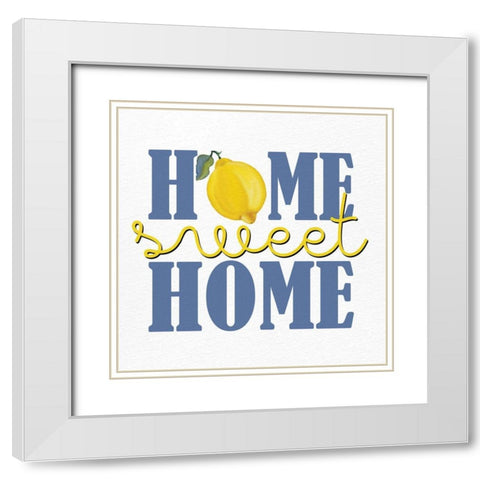 Lemon Tile 12 White Modern Wood Framed Art Print with Double Matting by Allen, Kimberly
