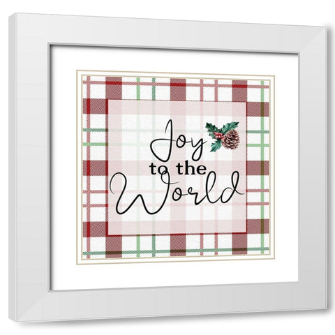 Joy to the World White Modern Wood Framed Art Print with Double Matting by Allen, Kimberly