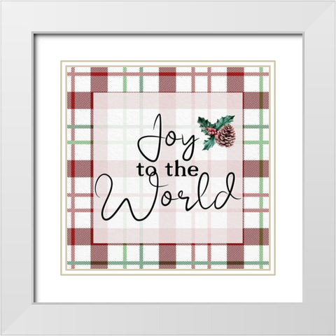 Joy to the World White Modern Wood Framed Art Print with Double Matting by Allen, Kimberly
