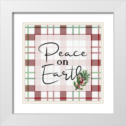 Peace on Earth White Modern Wood Framed Art Print with Double Matting by Allen, Kimberly