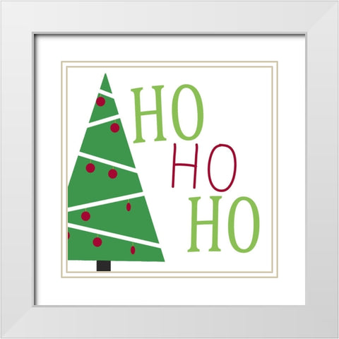 Ho Ho Ho Trees v2 White Modern Wood Framed Art Print with Double Matting by Allen, Kimberly
