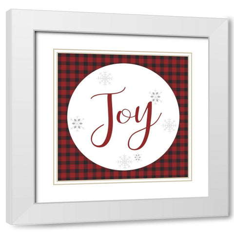 Joy Plaid White Modern Wood Framed Art Print with Double Matting by Allen, Kimberly