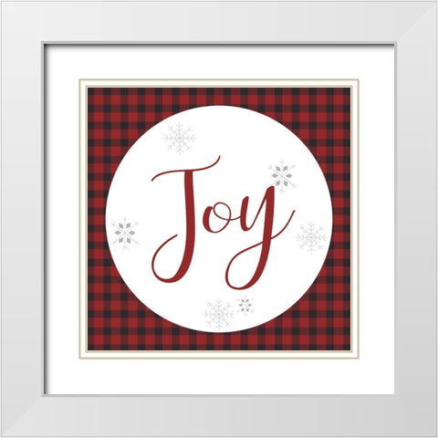 Joy Plaid White Modern Wood Framed Art Print with Double Matting by Allen, Kimberly