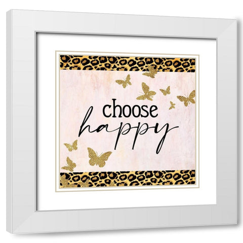 Butterfly Leopard 2 v2 White Modern Wood Framed Art Print with Double Matting by Allen, Kimberly