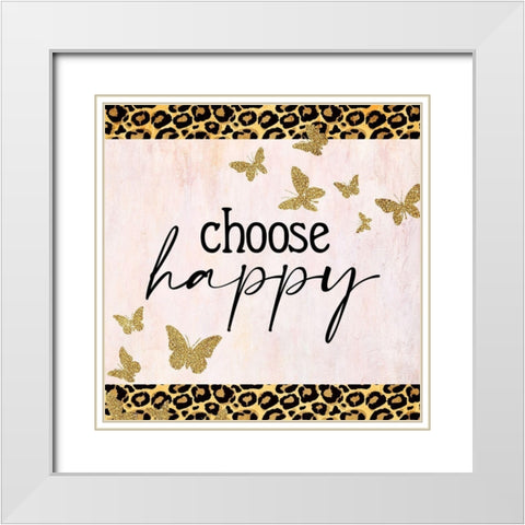 Butterfly Leopard 2 v2 White Modern Wood Framed Art Print with Double Matting by Allen, Kimberly