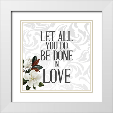 In Love 3 v3 White Modern Wood Framed Art Print with Double Matting by Allen, Kimberly